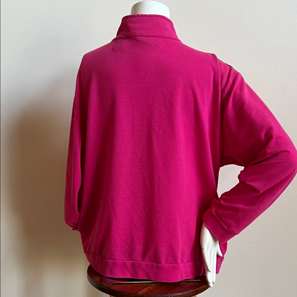 Needle & Thread Fuchsia zip up light Jacket with Multicolor Accents - Picture 6 of 8